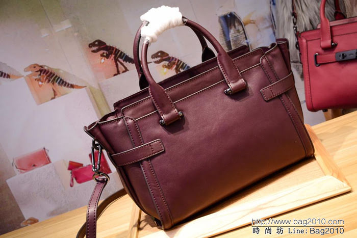 COACH蔻馳 代購正品 Coach新款 swagger27 專櫃新款 光面牛皮 手提斜挎包 F12111  Chz1344